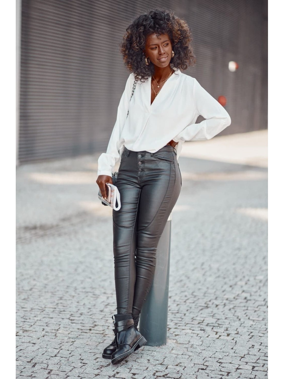 Black eco leather pants 23280 - Online store - Boutique